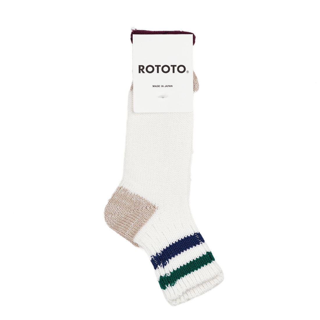 Rototo Two Stripe White / Green / Dark Blue RoToTo