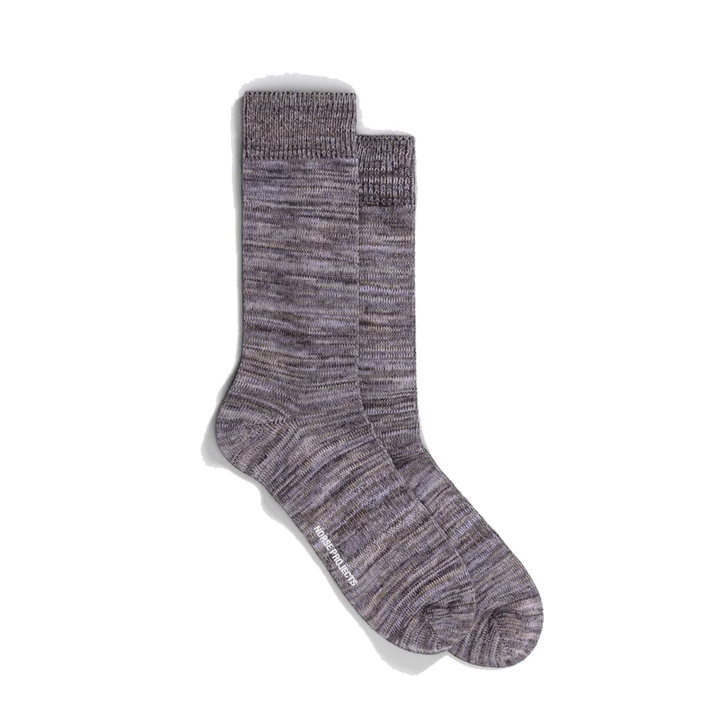 Norse Projects Bjarki Cotton Twist Socks Crocus Purple - Parasol Store