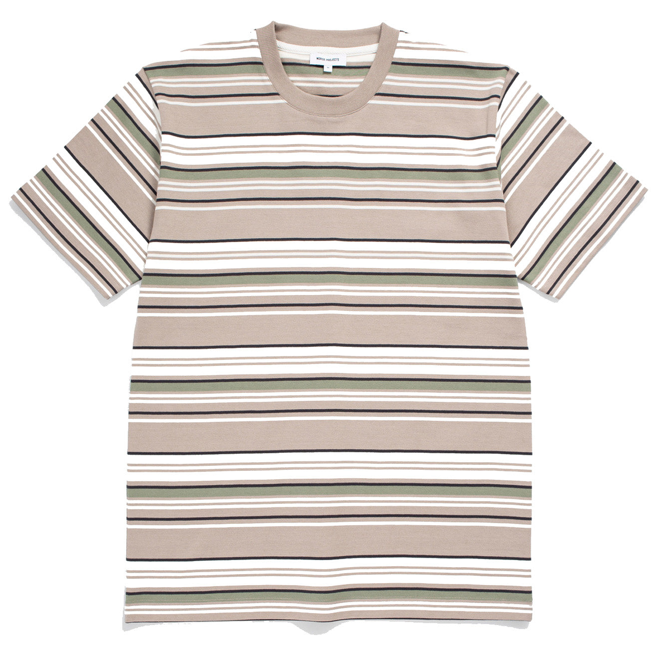 Norse Projects Johannes Weekend Stripe SS T-Shirt Light Khaki Norse Projects