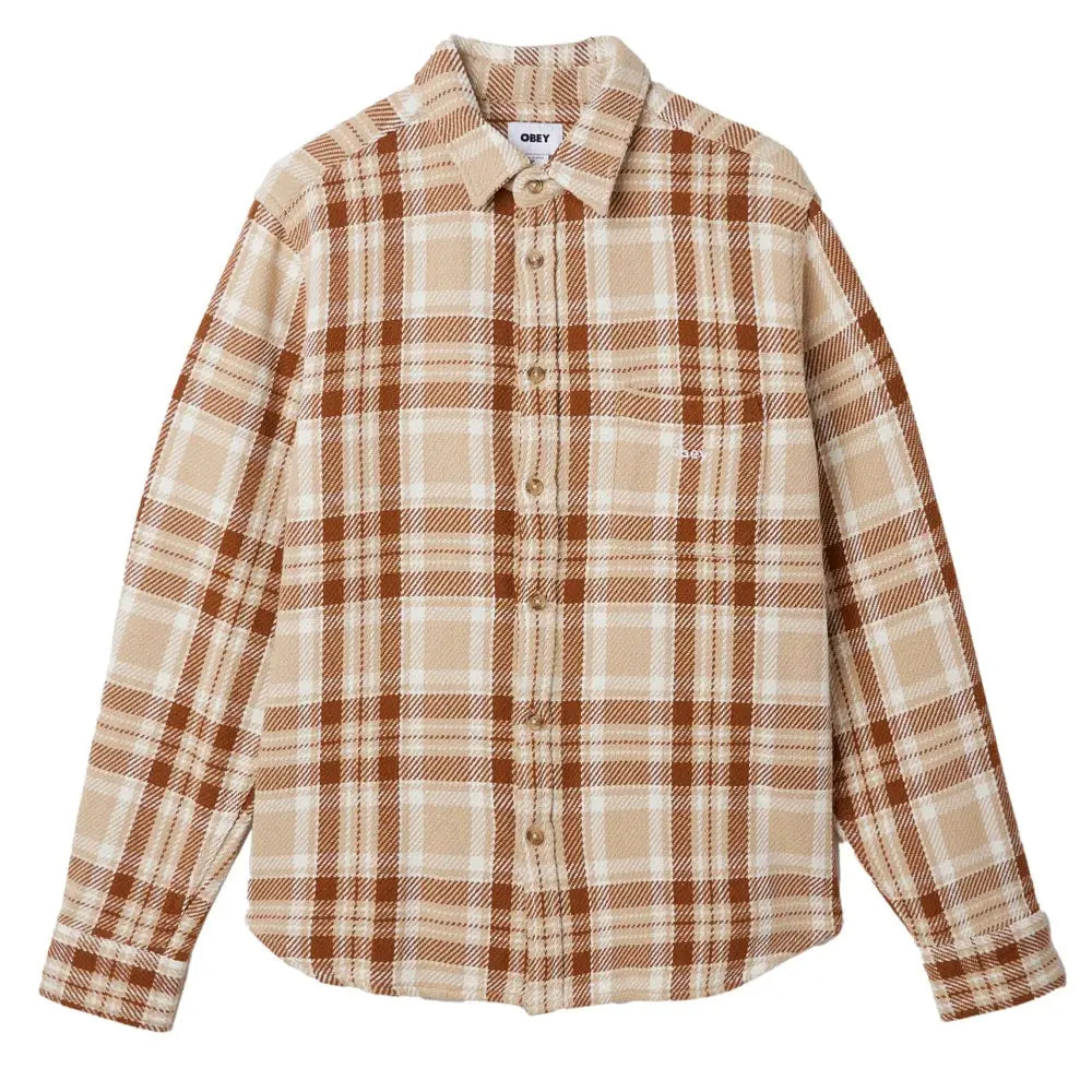 Obey Fred Woven Shirt Irish Cream Multi Obey