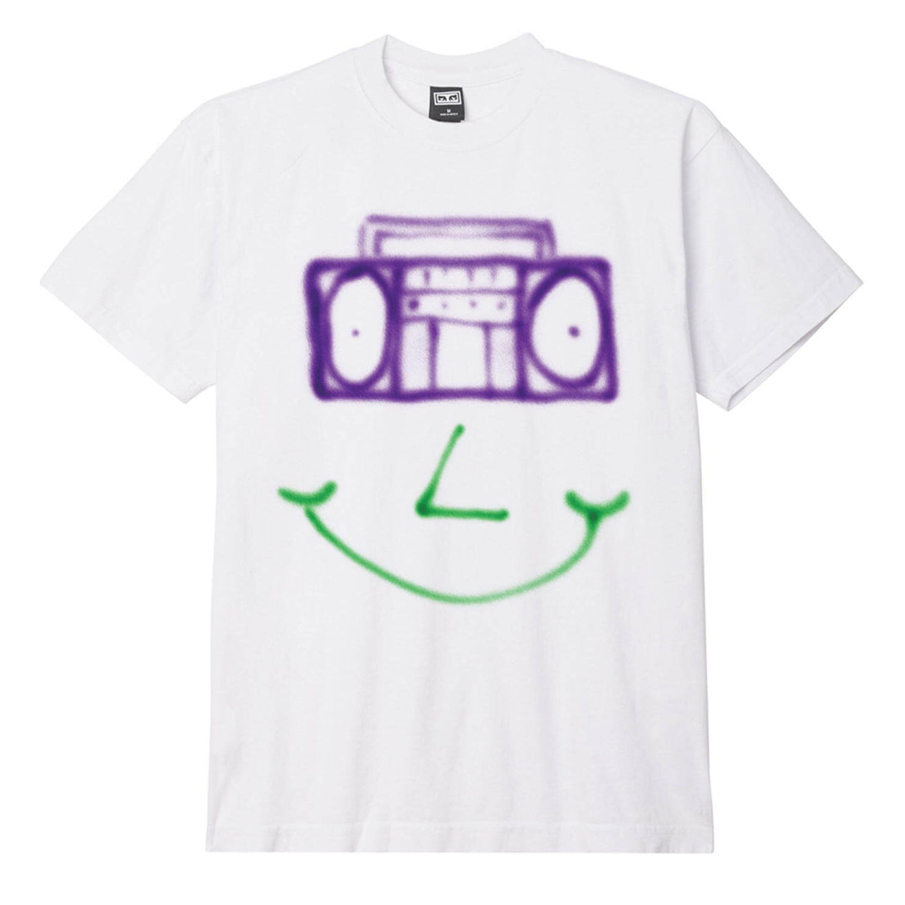 Obey Happy Boombox Tee White - Parasol Store