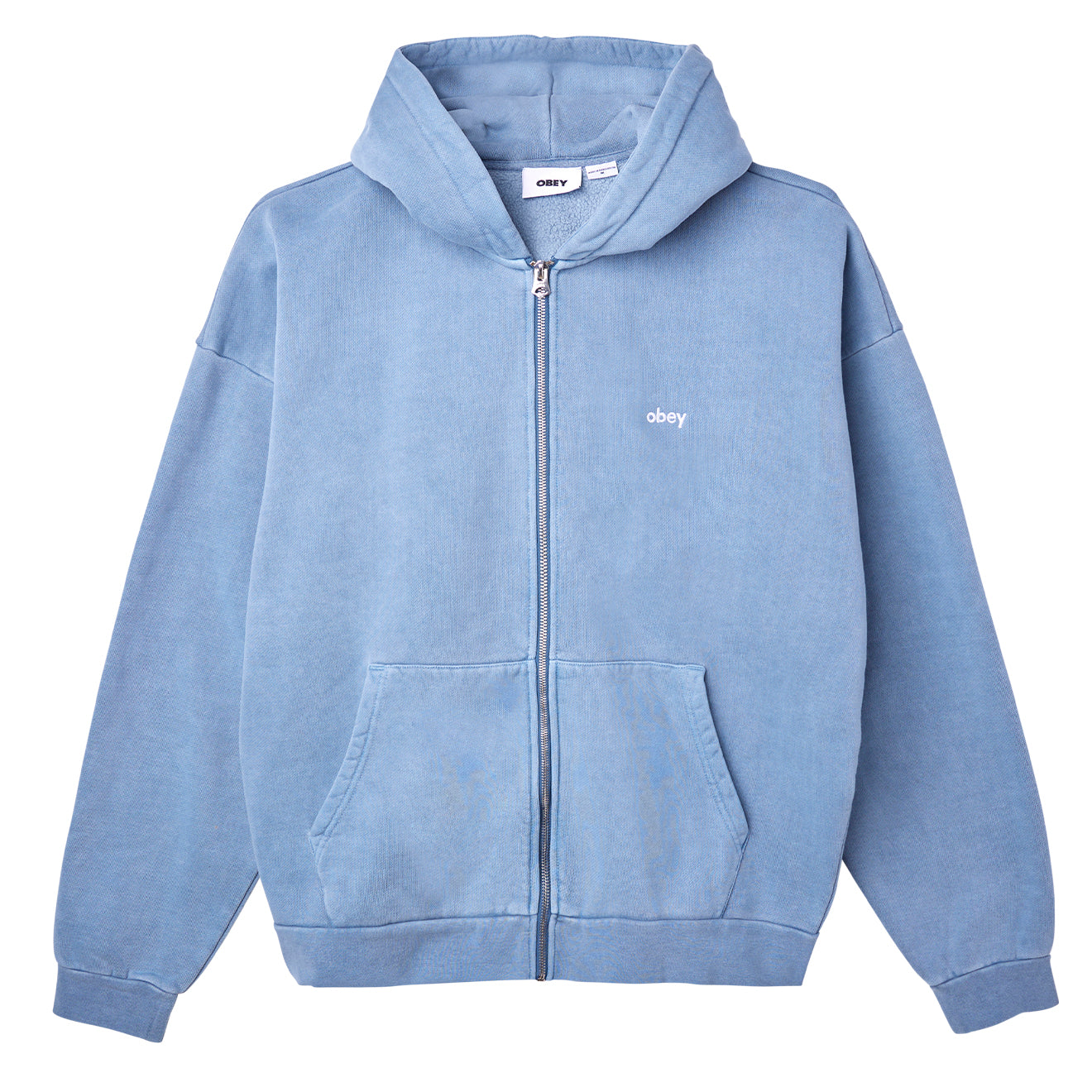 Obey Lowercase Pigment Zip Hood Pigment Coronet Blue - Parasol Store