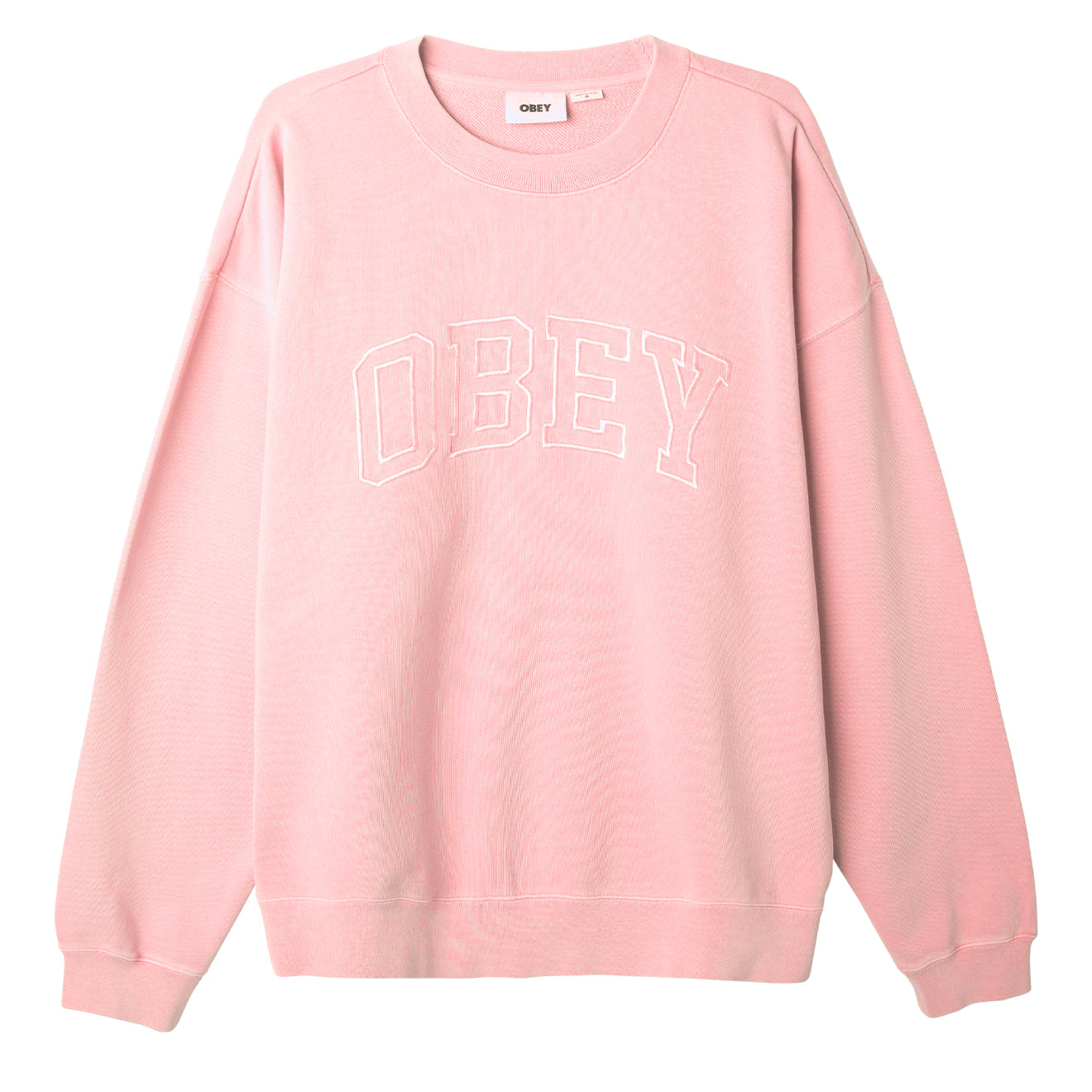 Obey Pigment Collegiate Extra Heavy Crew Pigment Pink Shell - Parasol Store