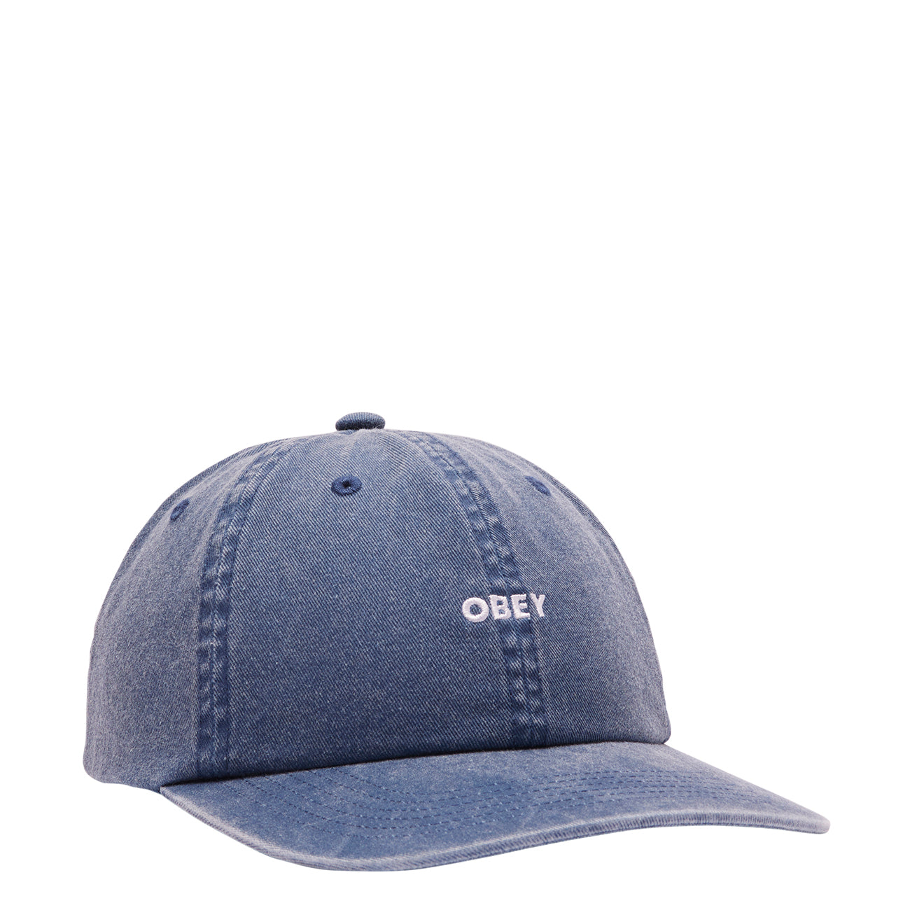 Obey Pigment Lowercase 6 Panel Strapback Pigment Navy - Parasol Store