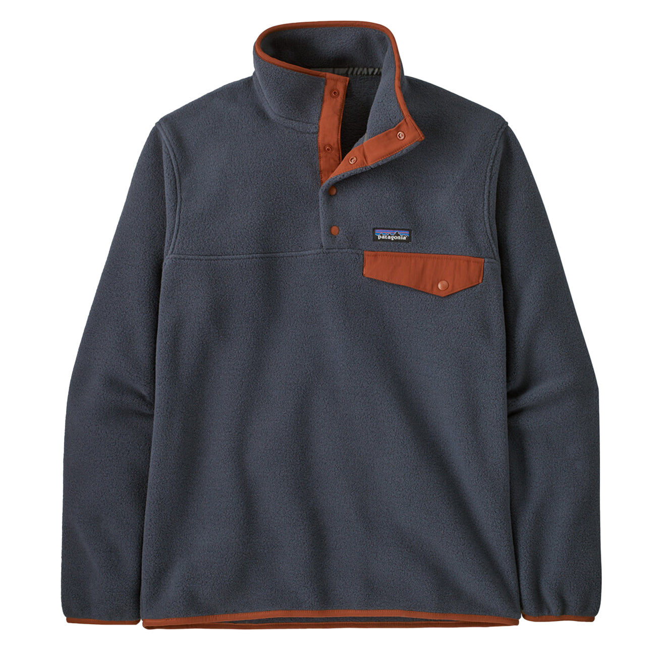 Patagonia Lightweight Synch Snap-T Pullover Smolder Blue / Burnished Red - Parasol Store