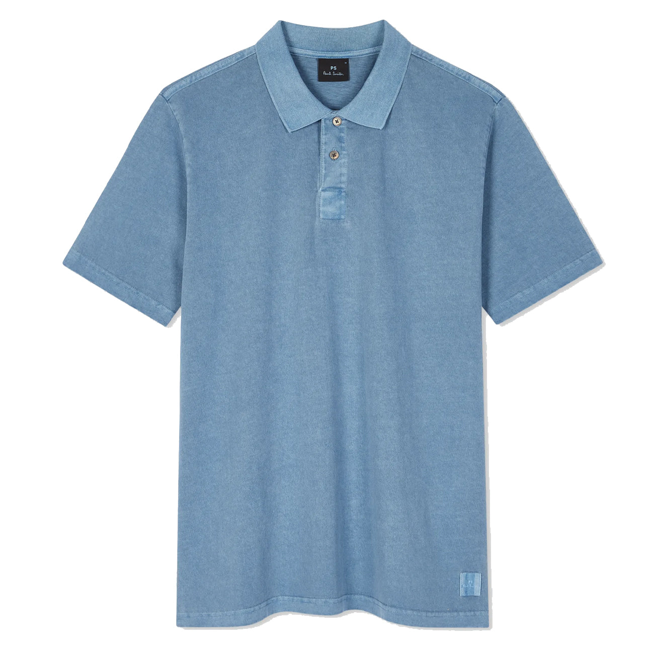 Paul Smith Acid Wash Cotton Polo Shirt Blue - Parasol Store