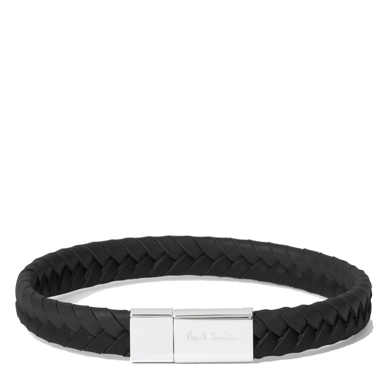 Paul Smith Braided Leather Bracelet Black - Parasol Store