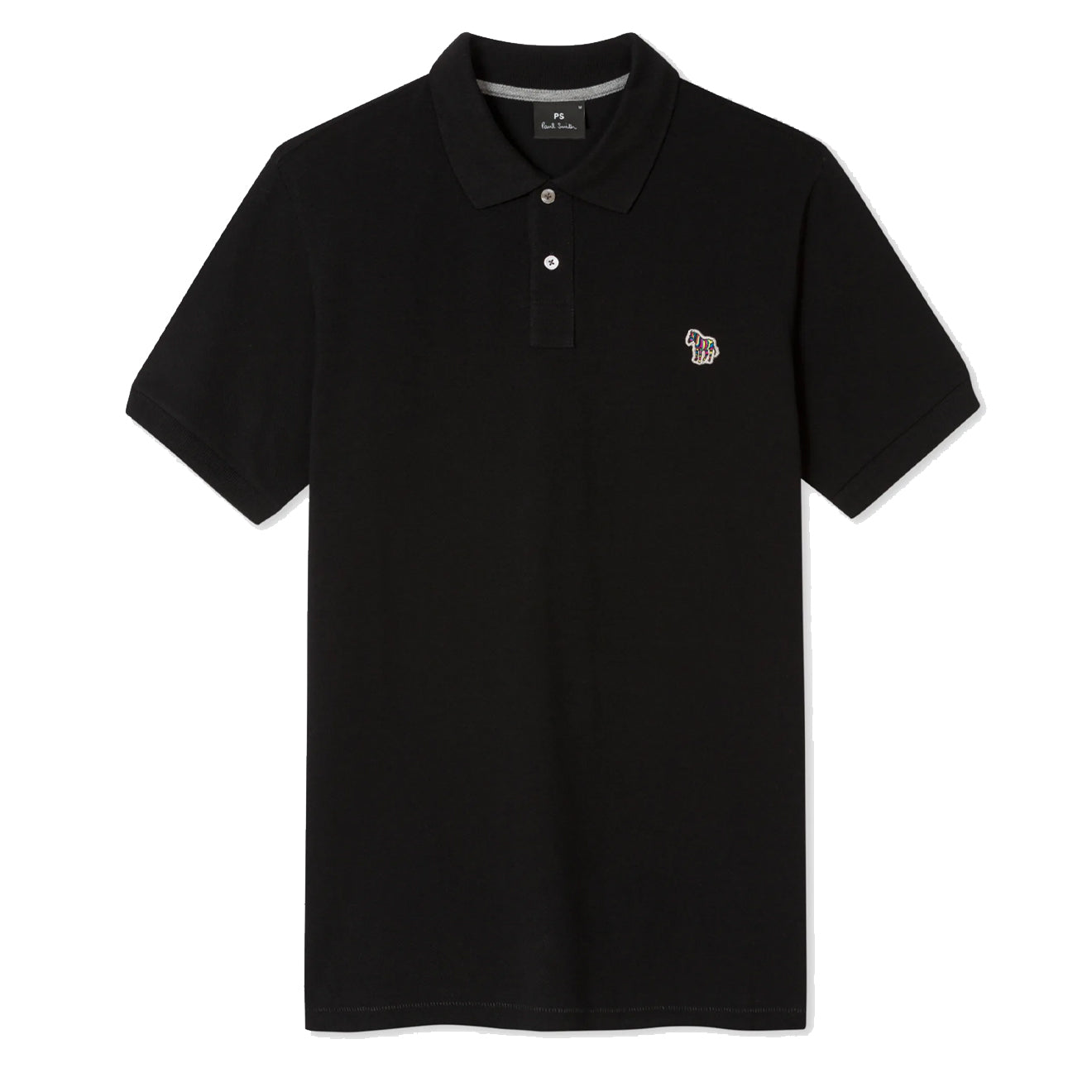 Paul Smith Cotton-Piqué Zebra Logo Polo Shirt Black - Parasol Store