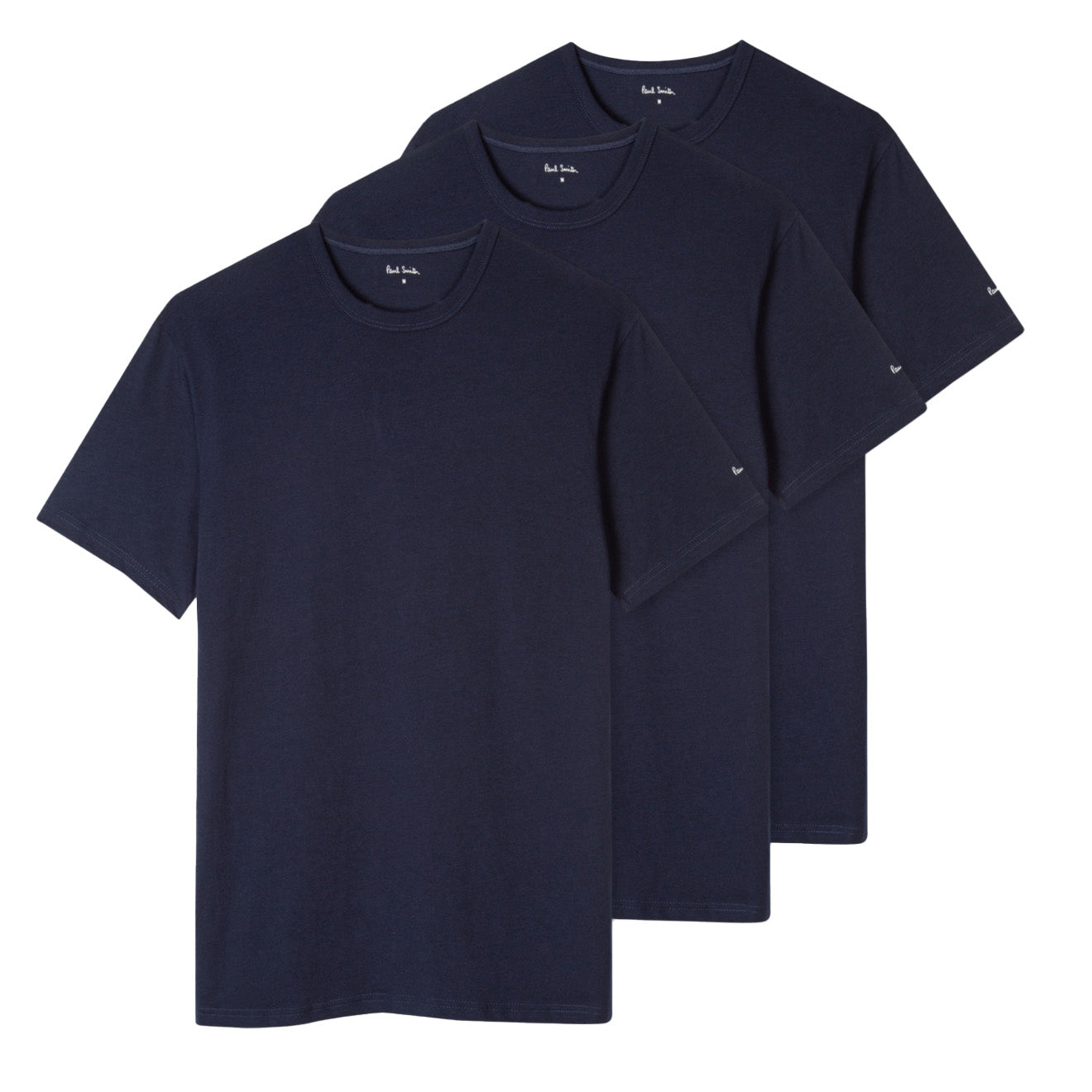 Paul Smith Logo Organic Cotton Lounge T-Shirts Three Pack Navy Paul Smith