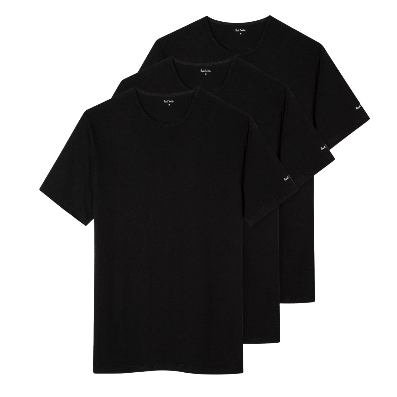 Paul Smith Logo Organic Cotton Lounge T-Shirts Three Pack Black Paul Smith