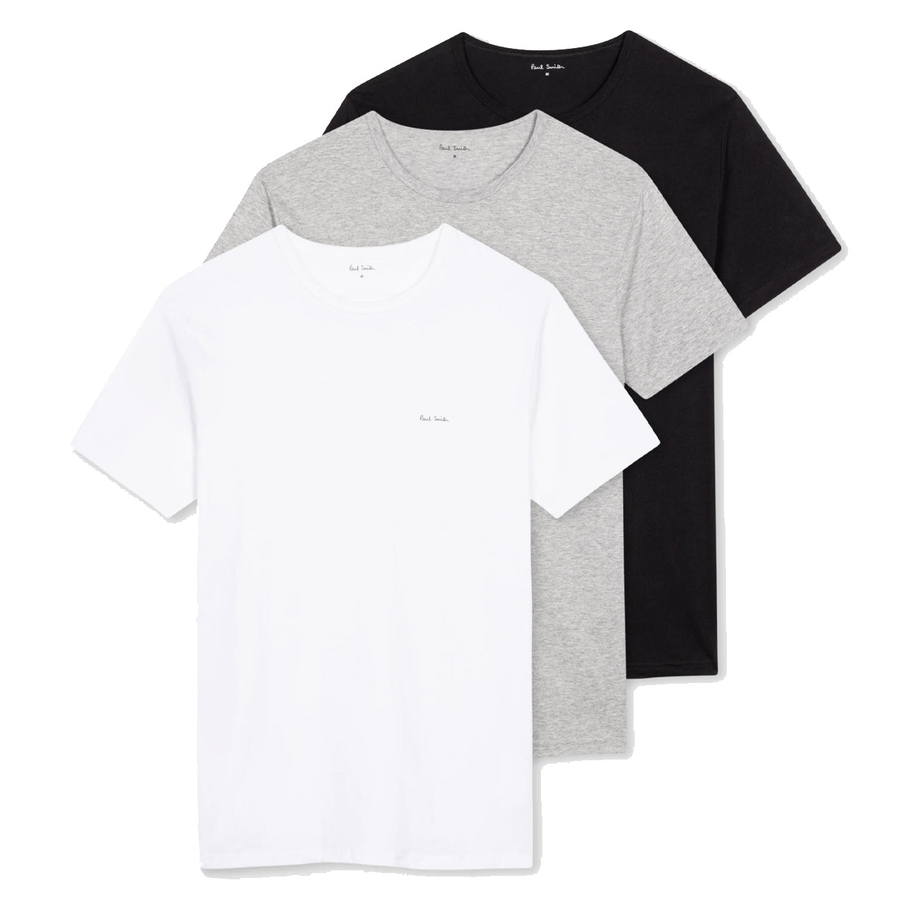 Paul Smith Organic Cotton Logo Lounge T-Shirts Three Pack White / Black / Grey - Parasol Store