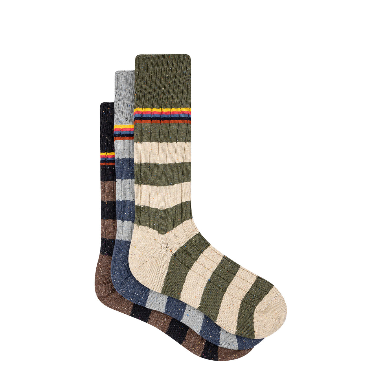 Paul Smith Stripe Ribbed Socks Three Pack Multi Paul Smith