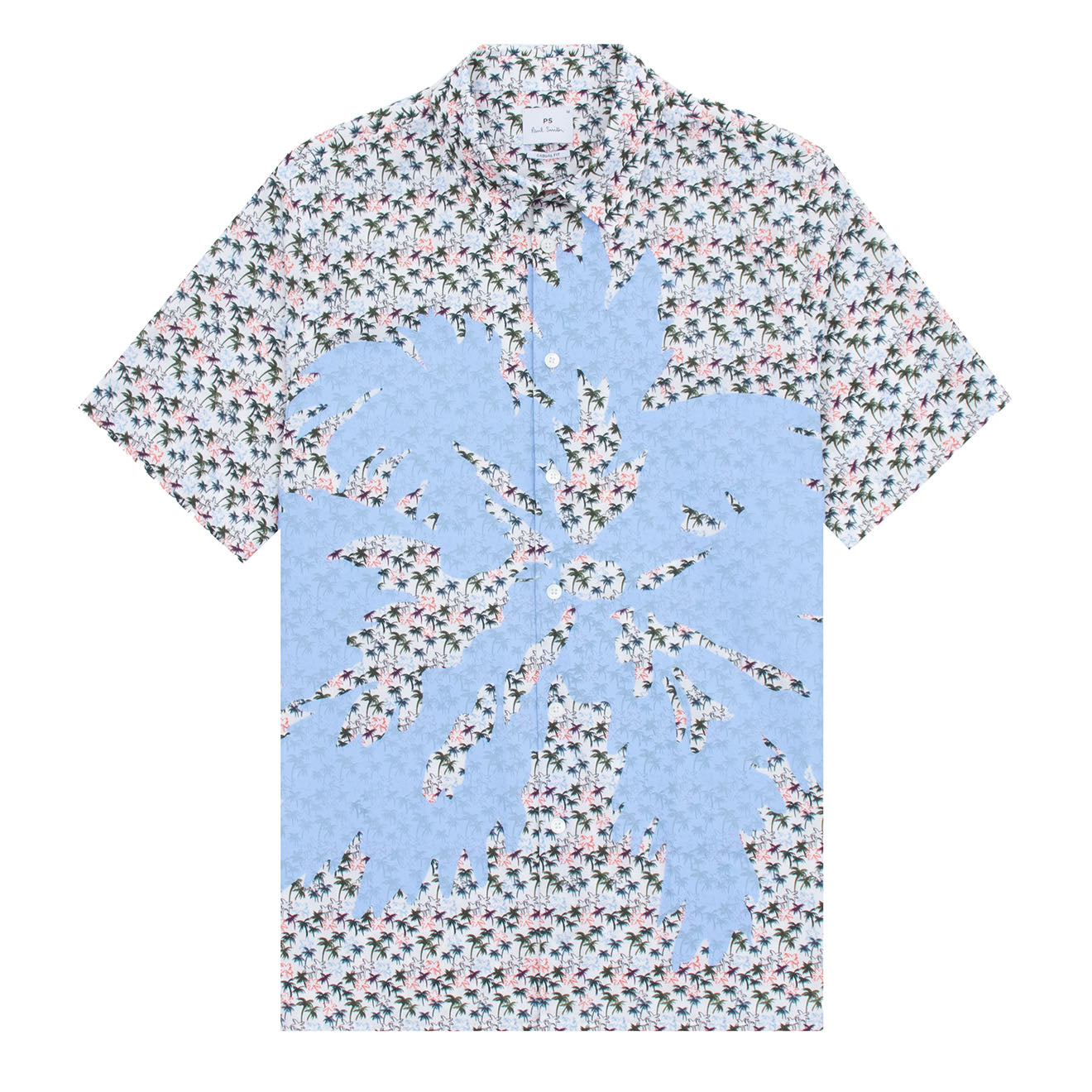 Paul Smith S/S Casual Fit Shirt Palm Detail White - Parasol Store