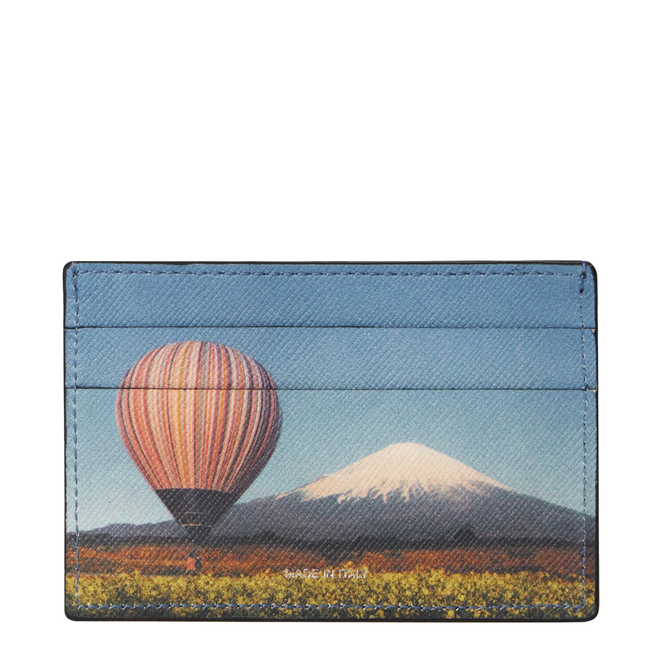 Paul Smith Signature Stripe Balloon Mount Fuji Print Card Holder Black - Parasol Store