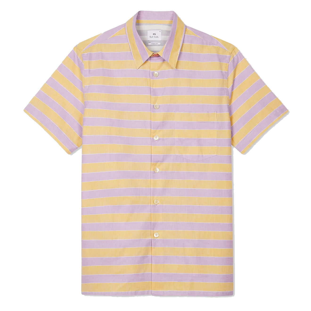 Paul Smith Stripe Cotton-Linen Shirt Purple and Yellow - Parasol Store