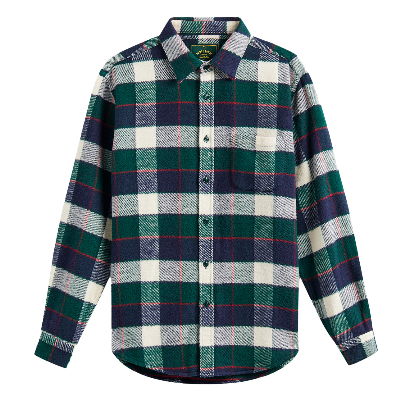 Portuguese Flannel Bottle Shirt Green / Blue - Parasol Store