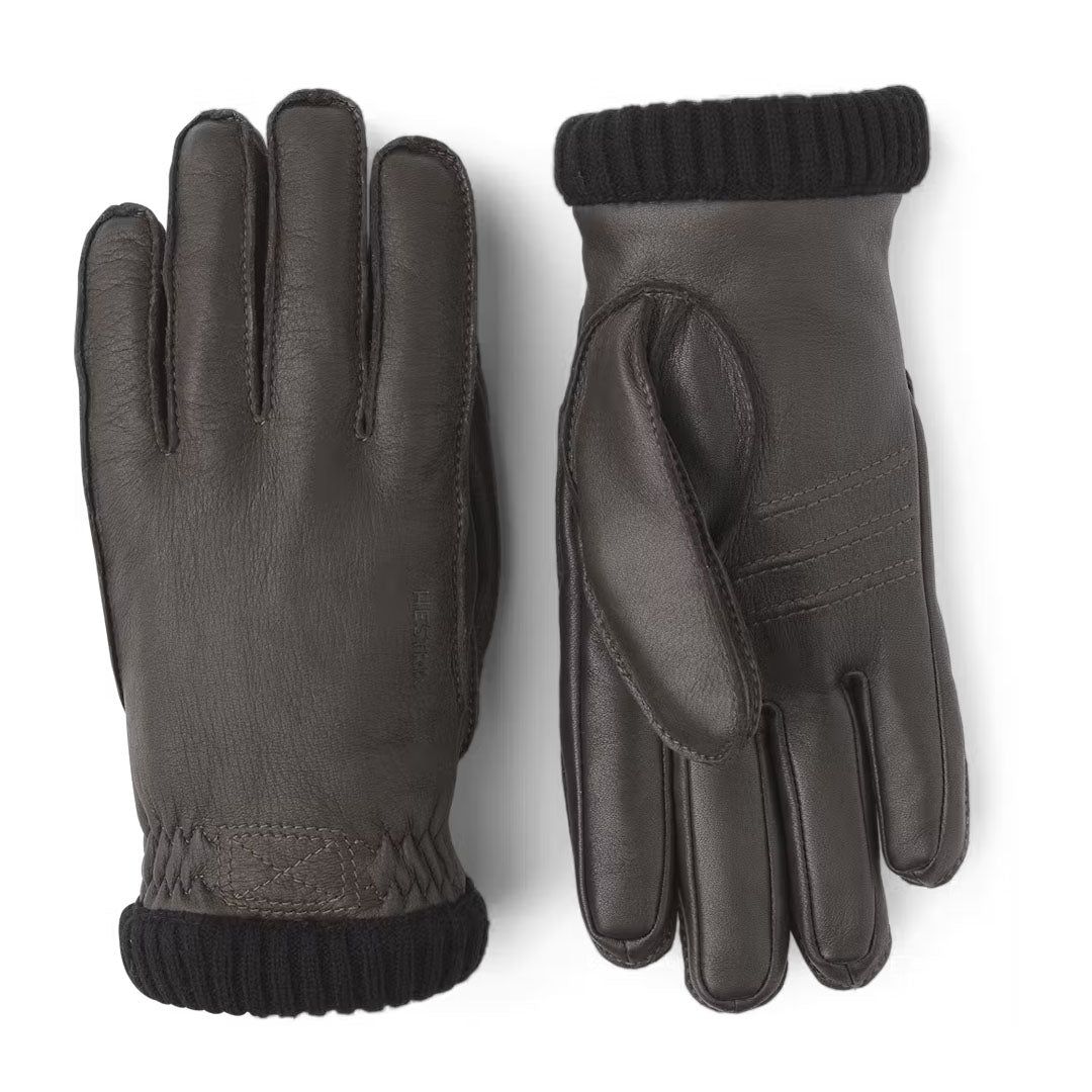 Hestra Deerskin Primaloft Rib Glove Dark brown - Parasol Store