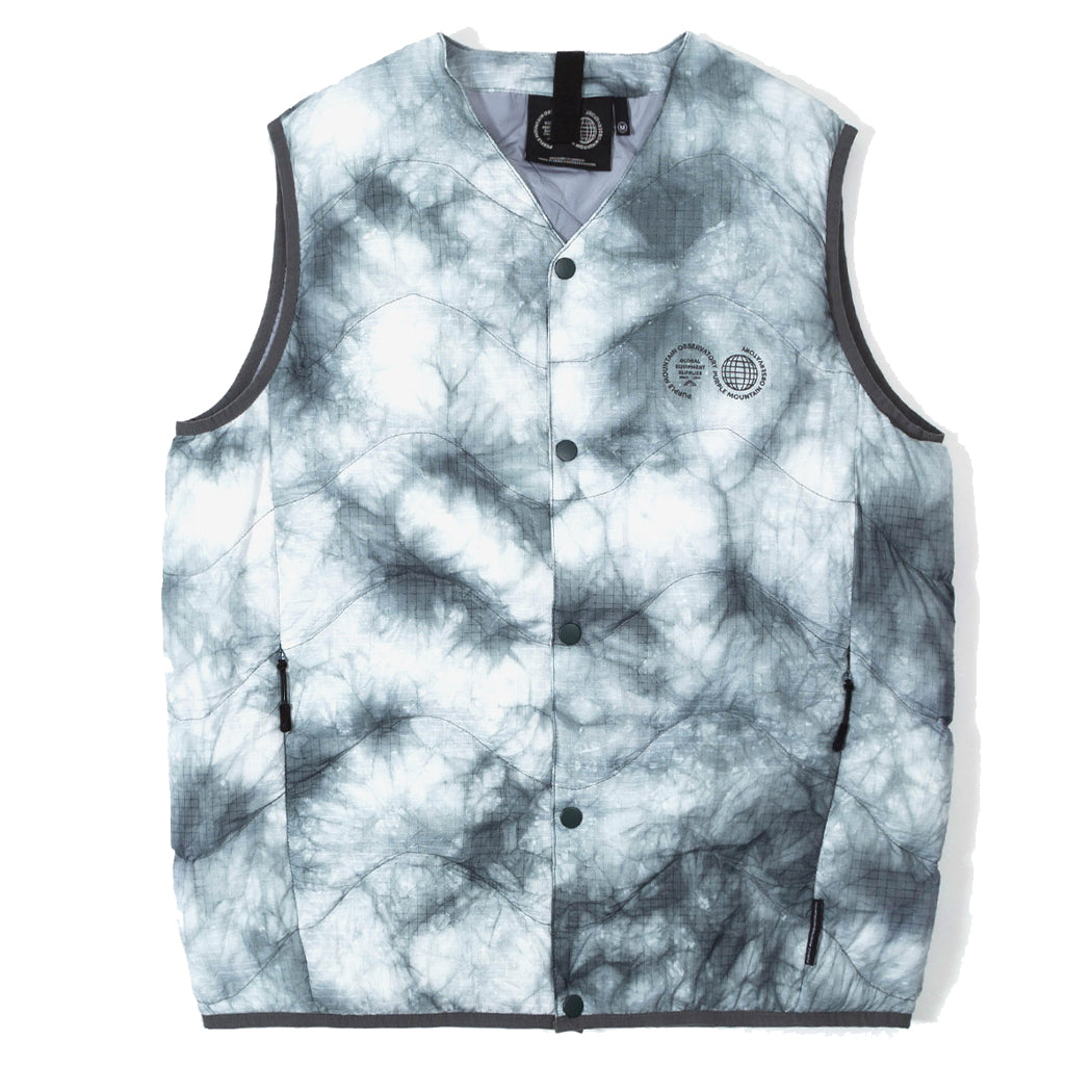 Purple Mountain Observatory Ice Dye Quilted Vest Grey Tie Dye Purple Mountain Observatory