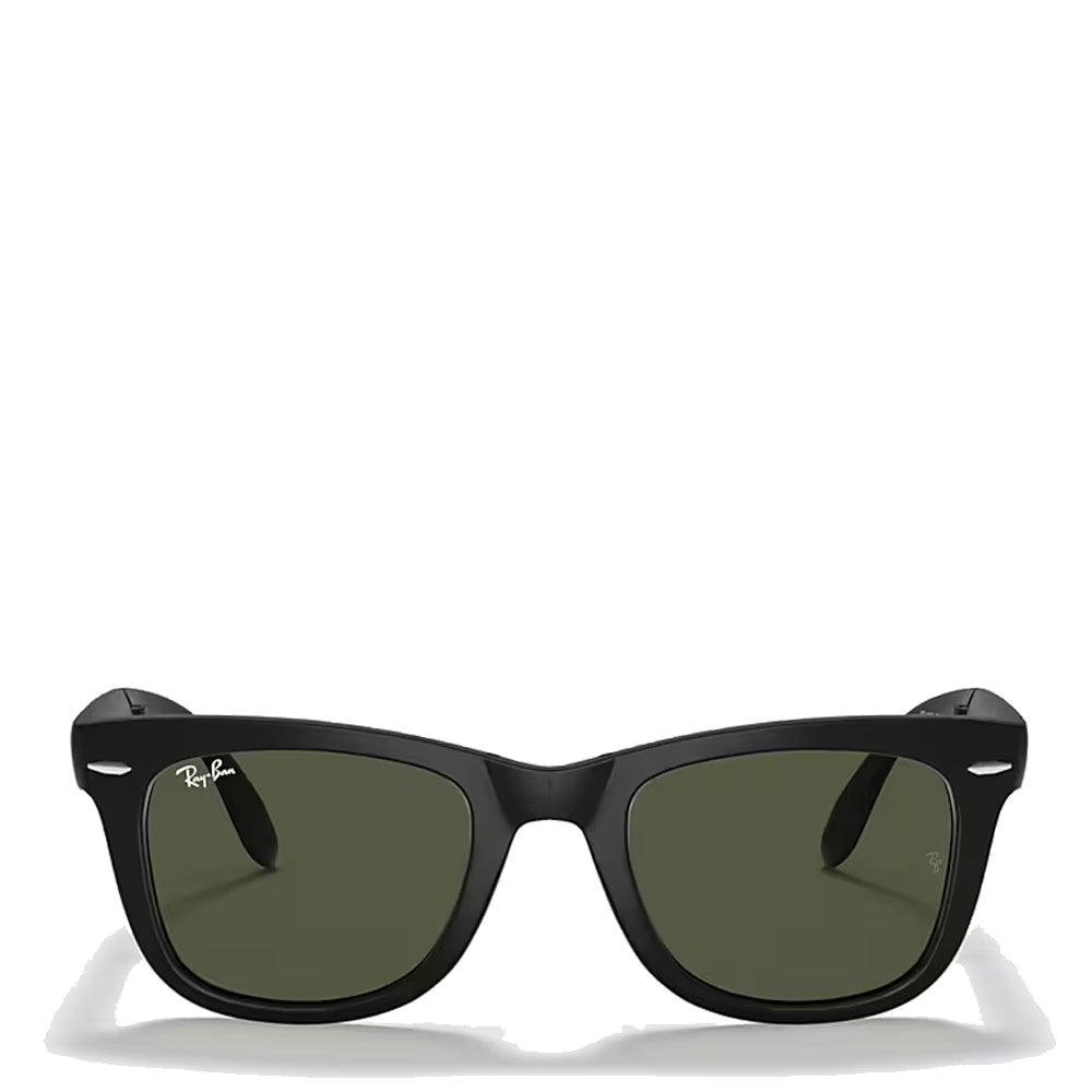 Ray-Ban RB4105 601S 50 Folding Wayfarer Sunglasses Black / Green Lens - Parasol Store