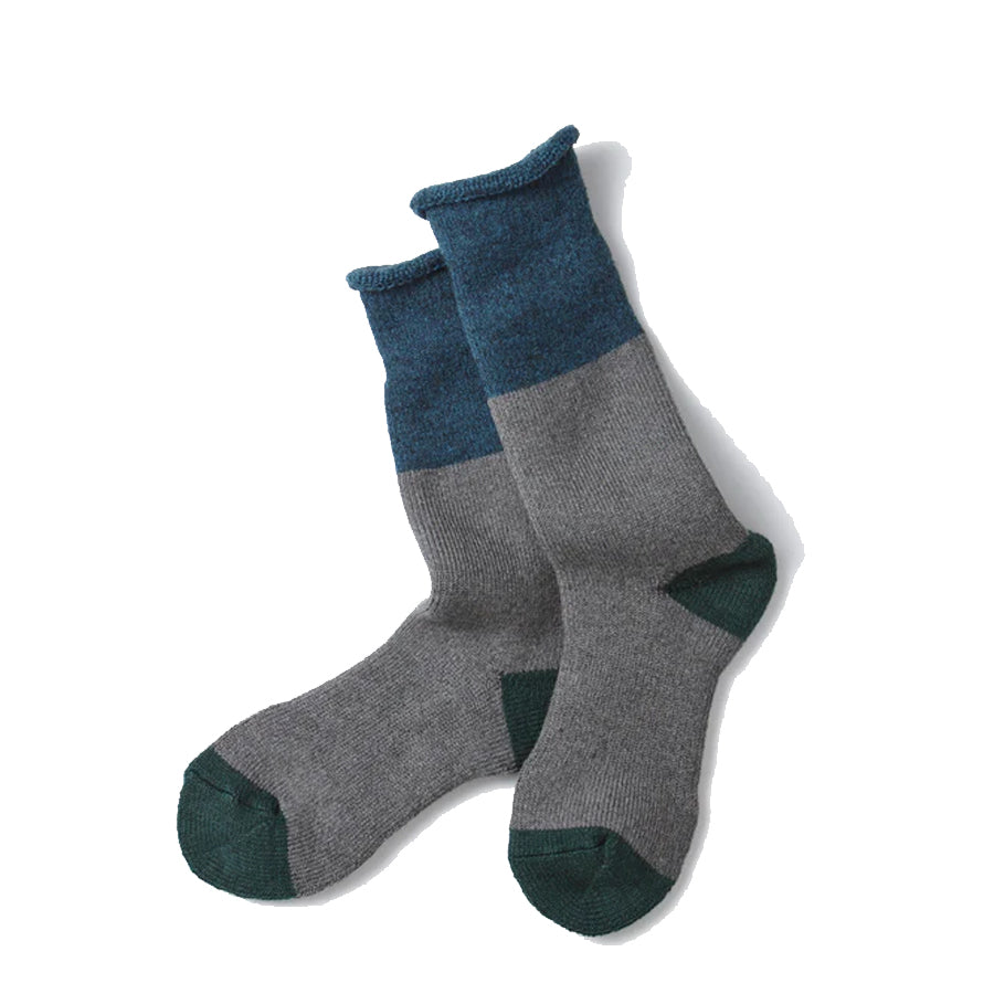 Rototo Chunky Pile Boot Socks Dark Blue / Gray - Parasol Store