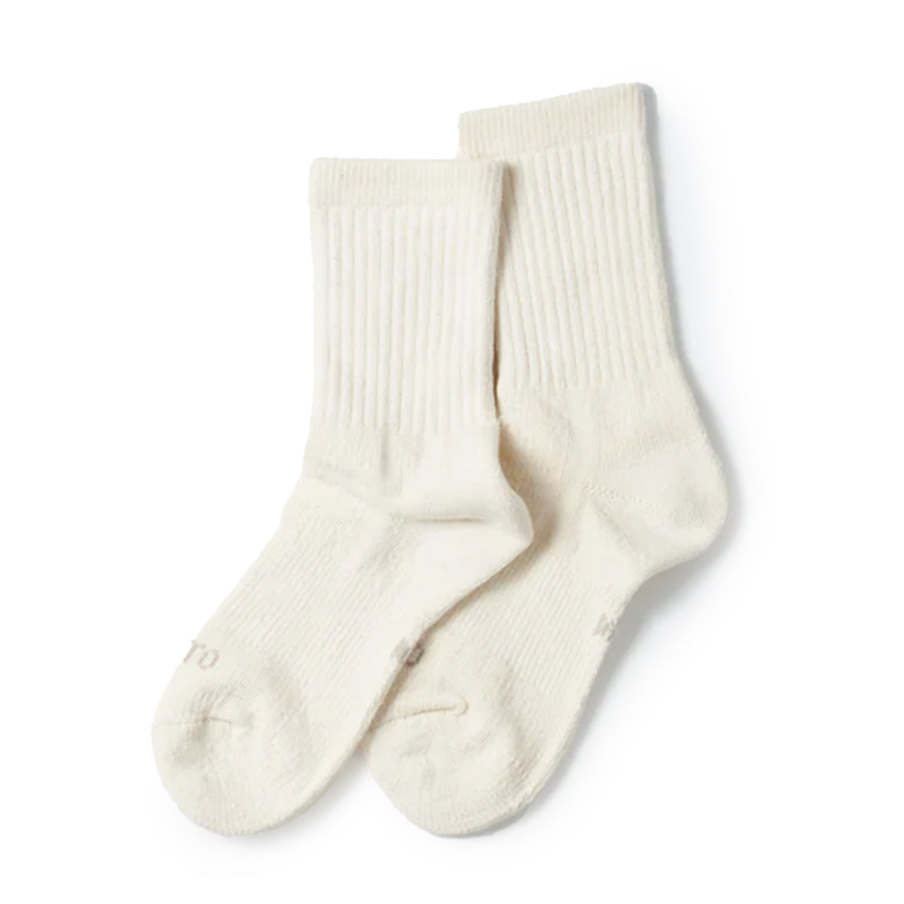 Rototo Double Face Mini Crew Socks Organic Cotton Ivory - Parasol Store