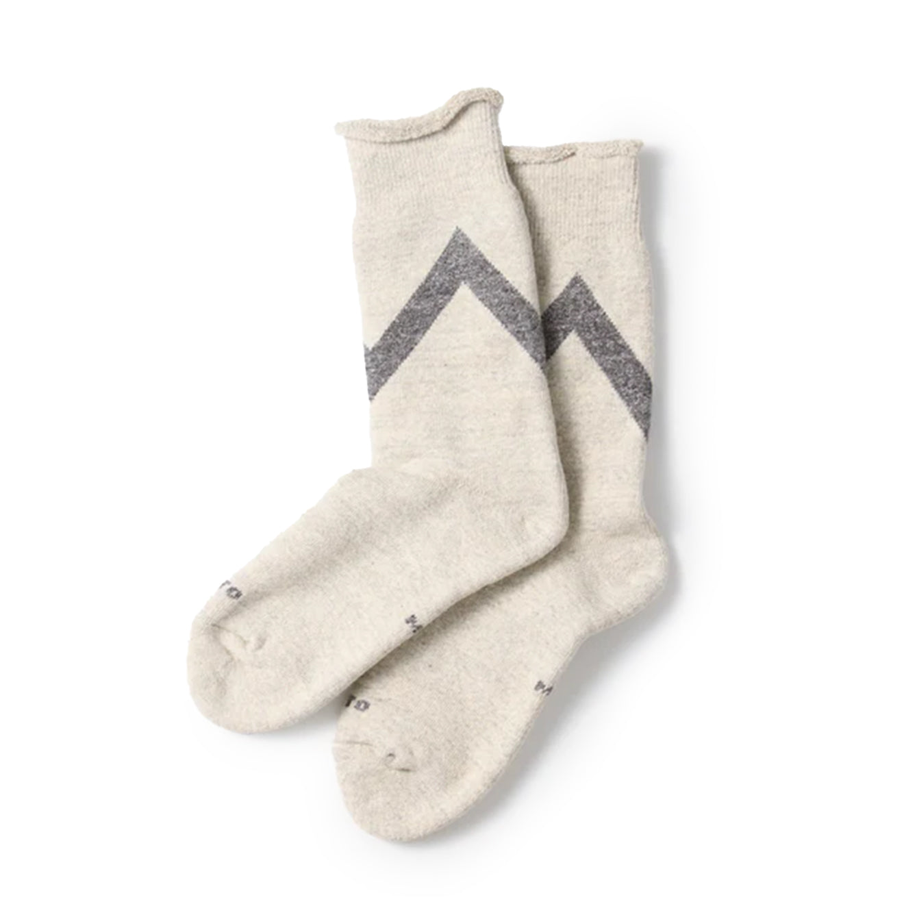 Rototo Raffy Sweat Socks Zig Zag  Gray - Parasol Store