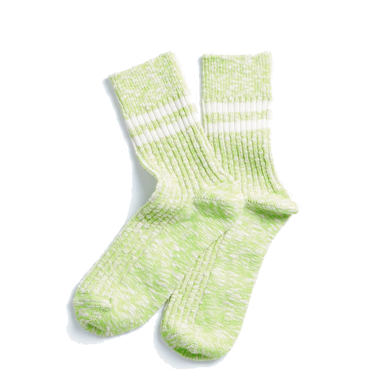 Rototo Two Stripe Slub Sock Lime - Parasol Store