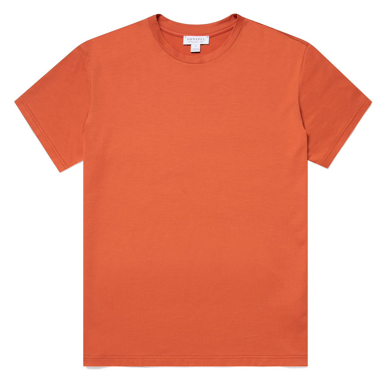 Sunspel Womens Boy-Fit Crew Neck T-Shirt Burnt Sienna Sunspel