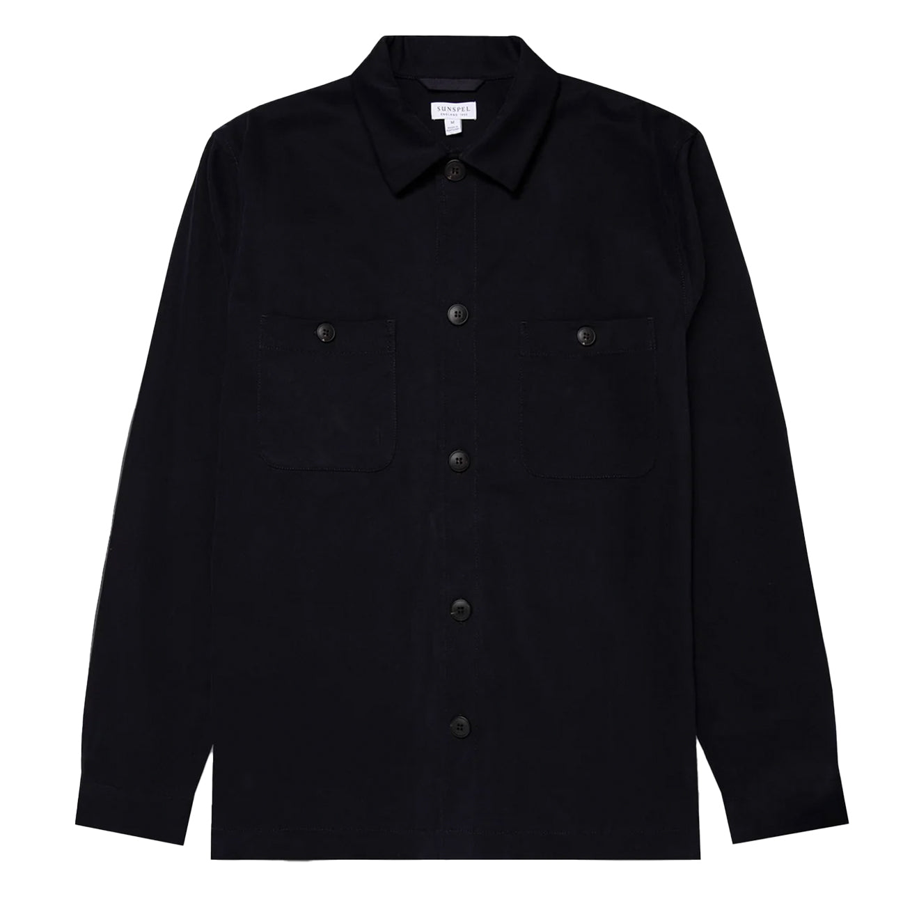 Sunspel Brushed Cotton Overshirt Navy - Parasol Store