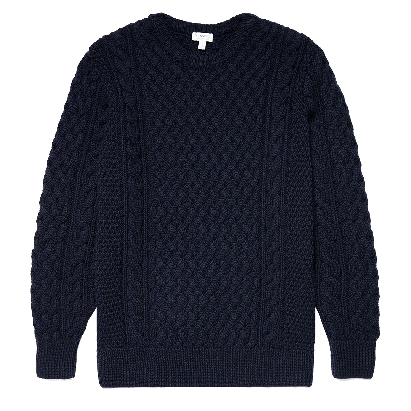 Sunspel Cable Jumper Navy - Parasol Store