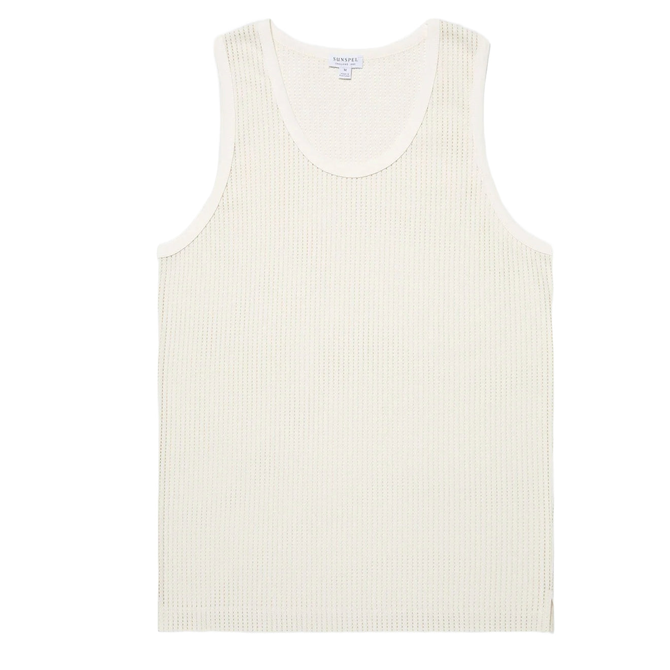 Sunspel Linear Mesh Tank Top Ecru - Parasol Store