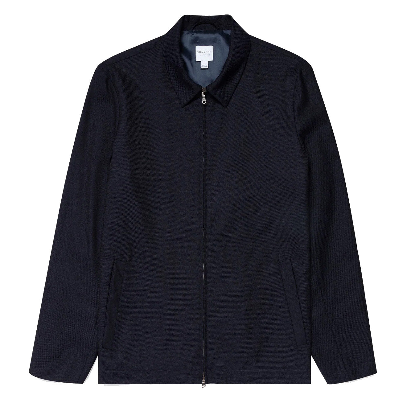 Sunspel Travel Wool Harrington Jacket Navy - Parasol Store