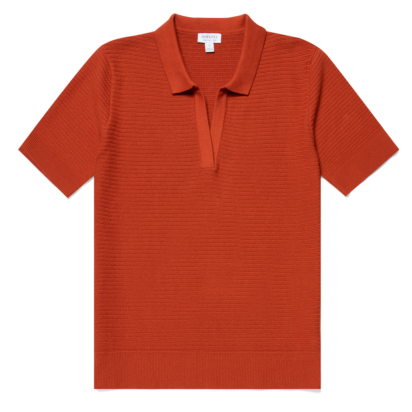 Sunspel Womens Archive Knit Polo Burnt Sienna Sunspel