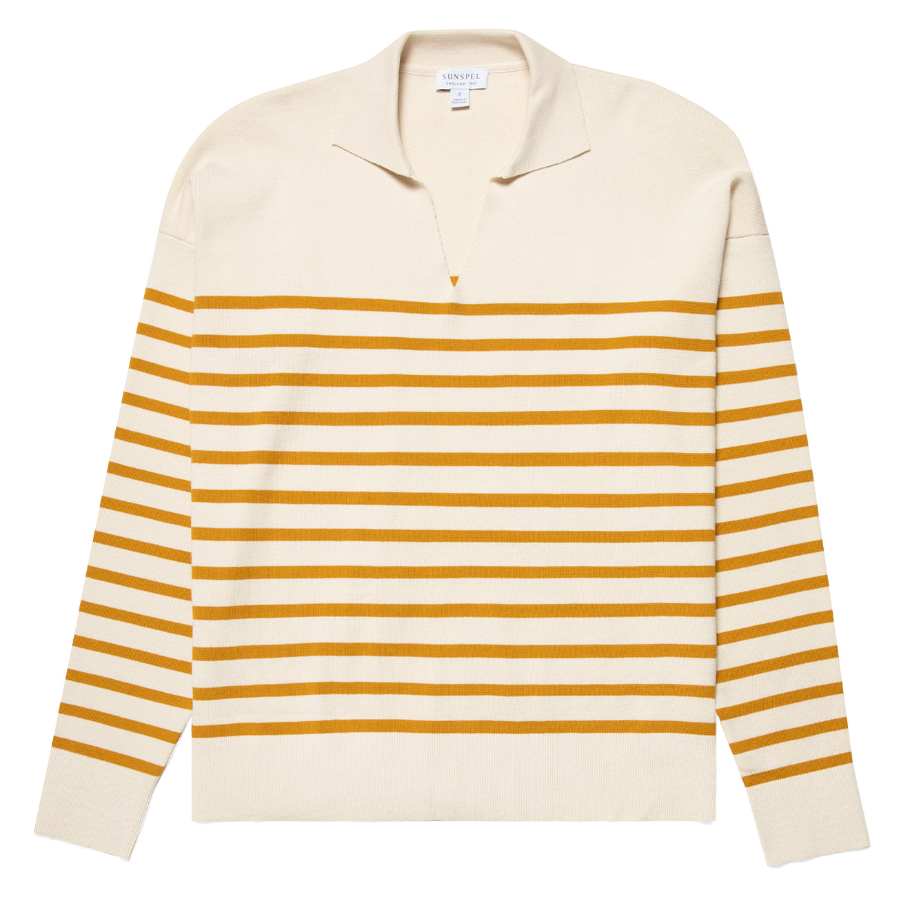 Sunspel Womens Breton Stripe Sweater Ecru / Cider Breton Stripe Sunspel