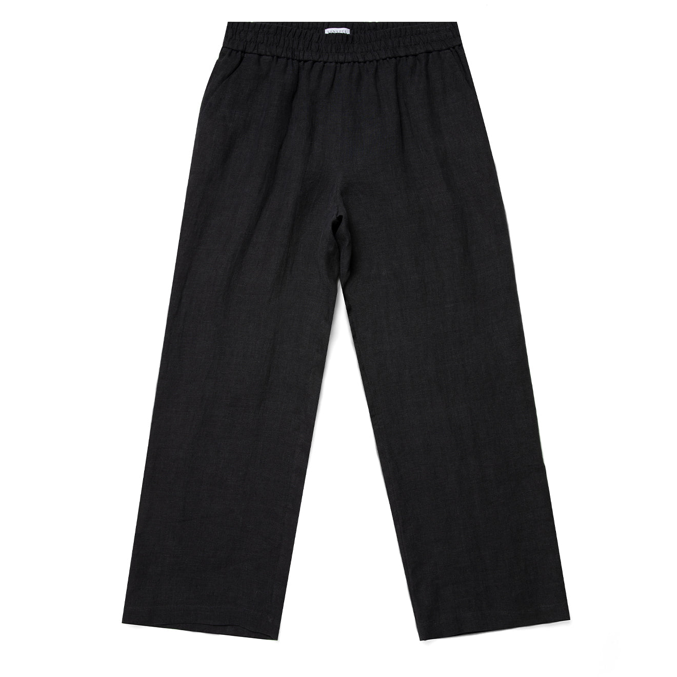 Sunspel Womens Drawstring Wide Leg Trouser Black Sunspel