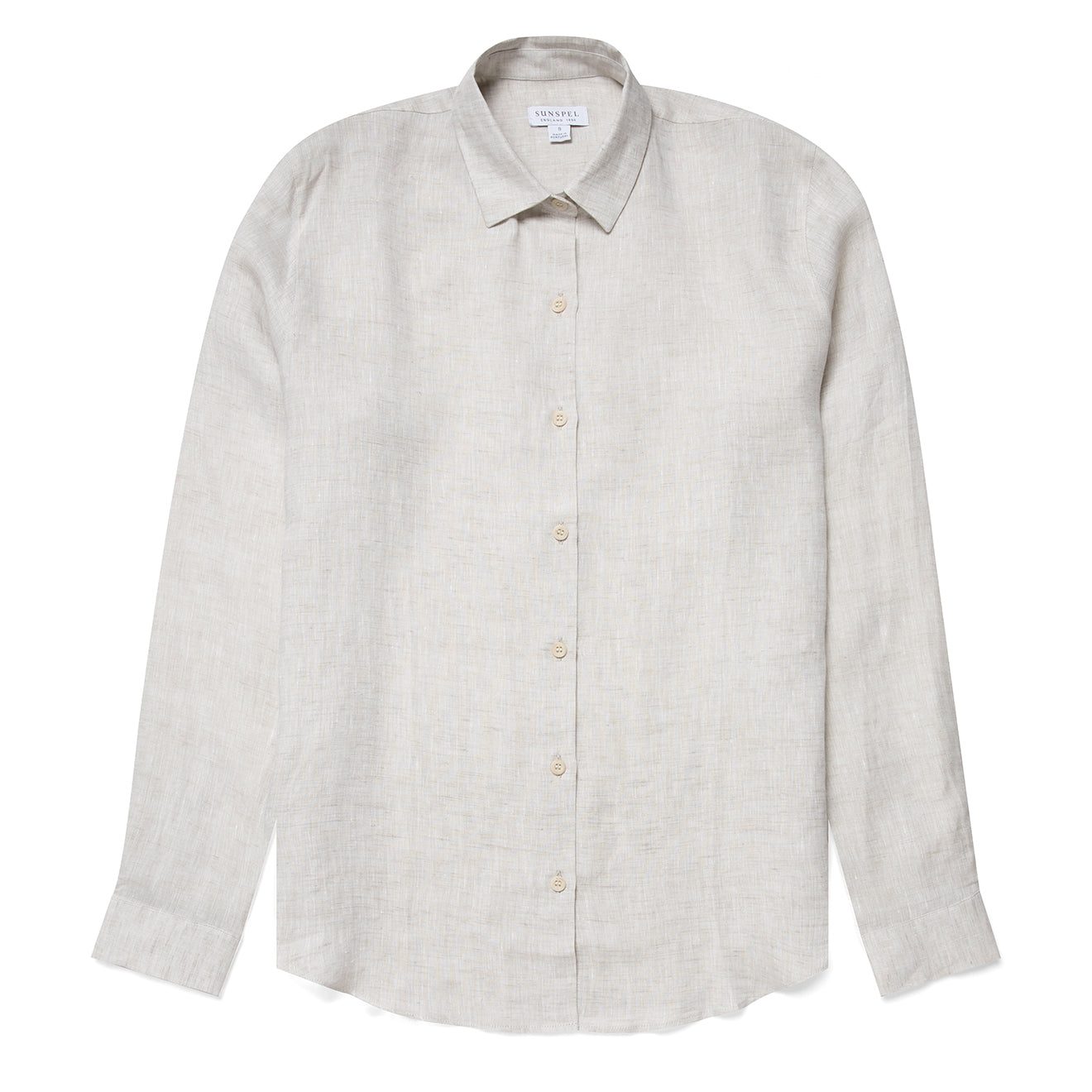 Sunspel Womens L/S Shirt Oatmeal Melange Linen Sunspel