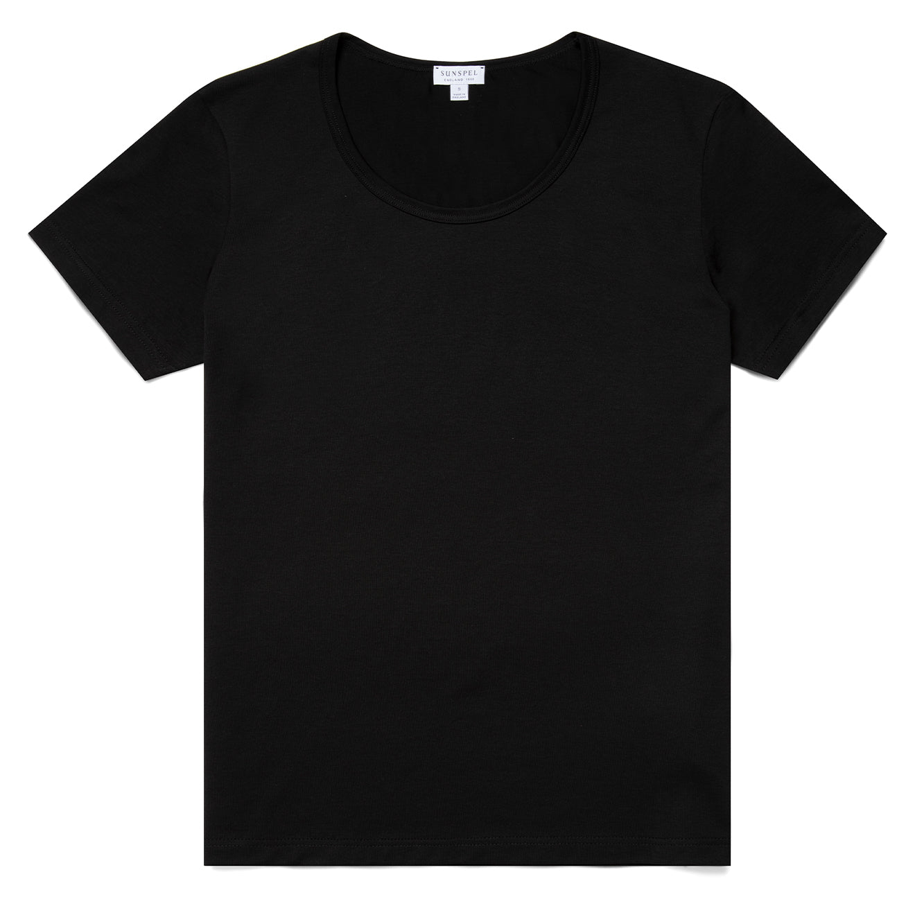 Sunspel Womens Scoop T-Shirt Black Sunspel