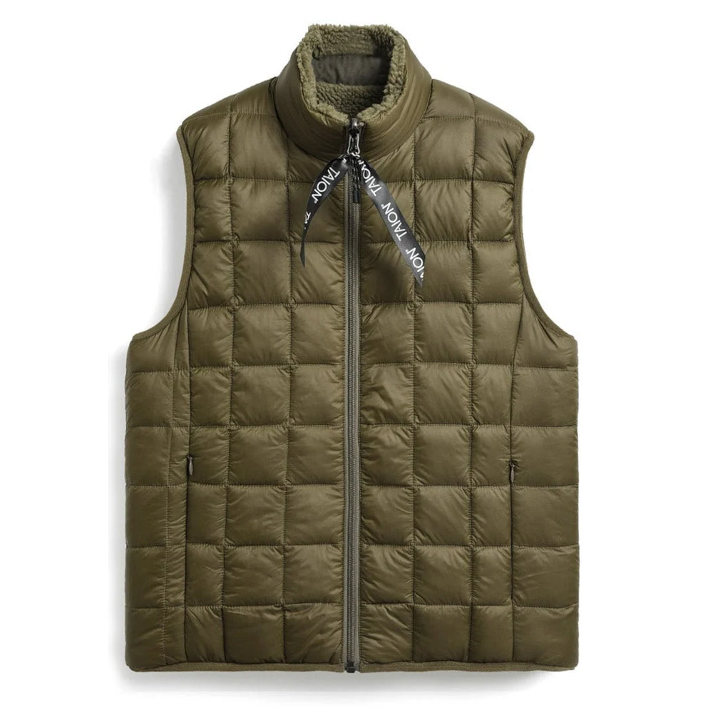 Taion Down Boa Reversible Vest Olive / Dark Olive Taion