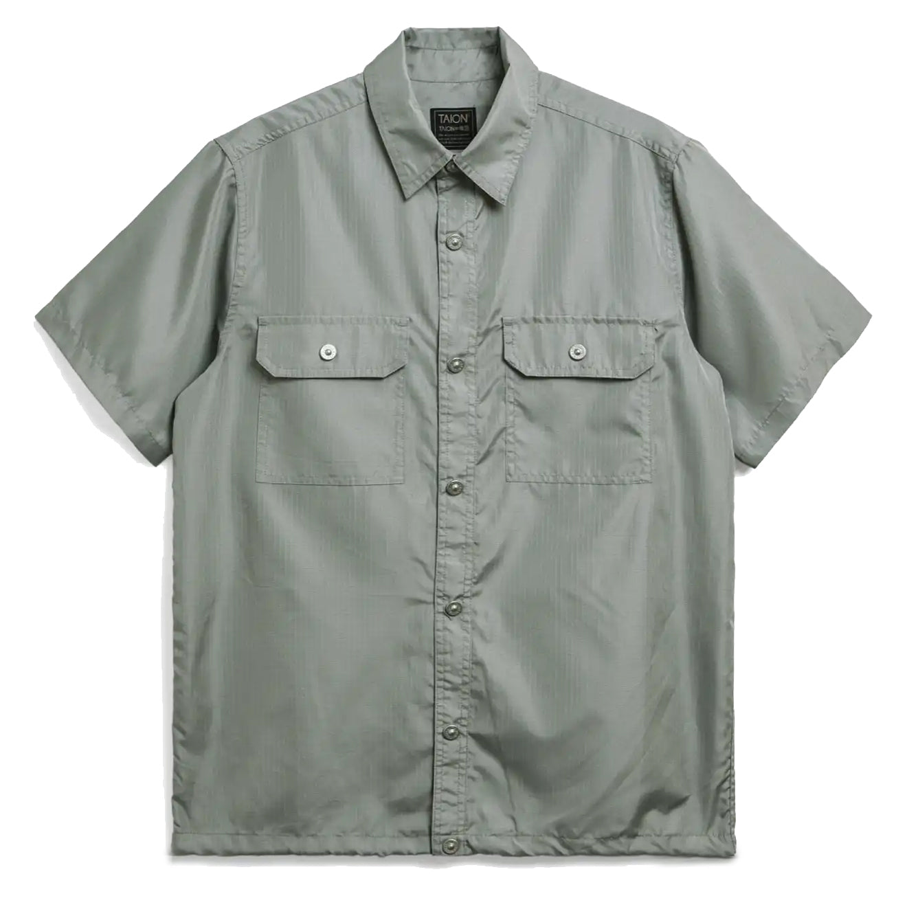 Taion Military Half Sleeve Shirt Dark Sage Green - Parasol Store