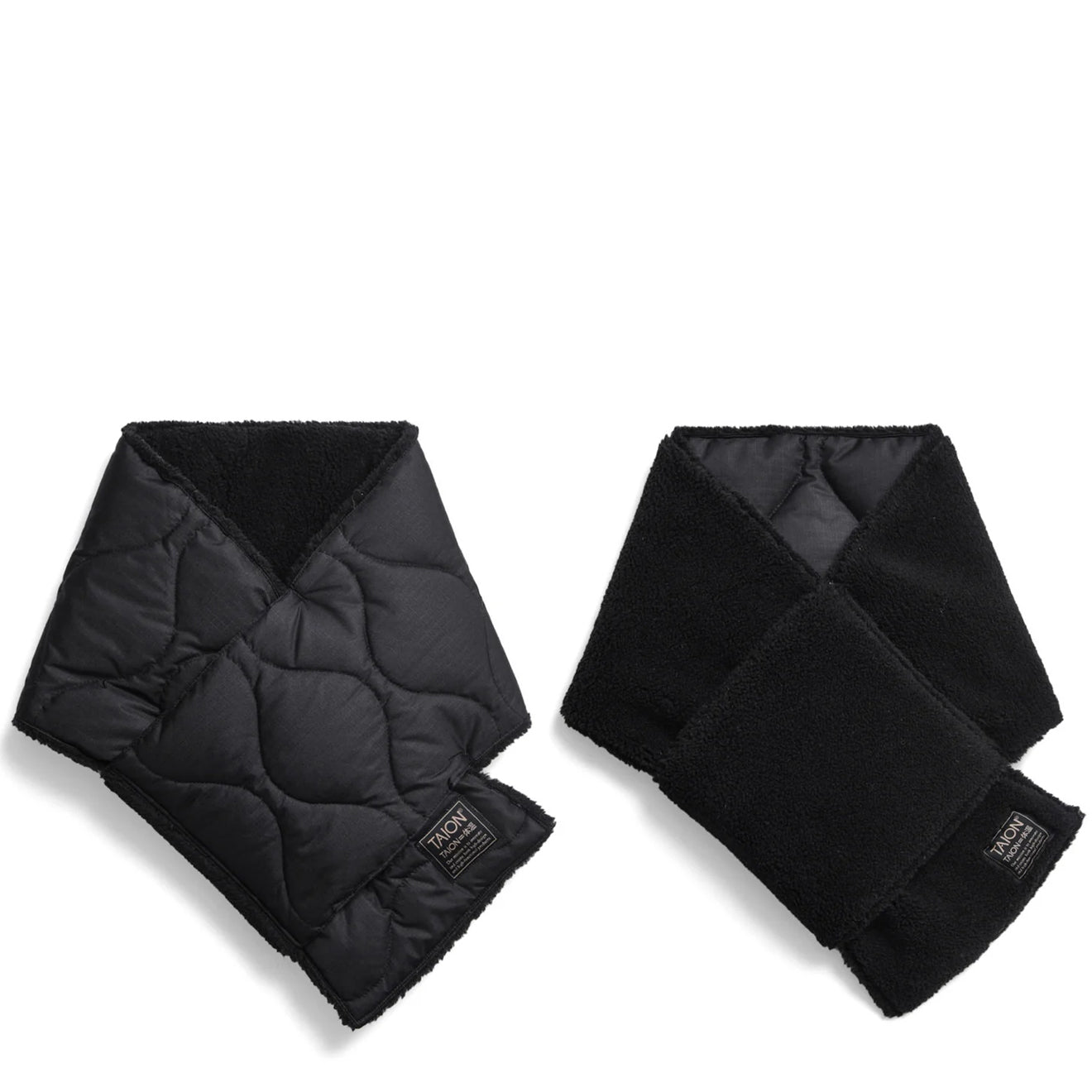 Taion Military Reversible Down Scarf Black / Black Taion