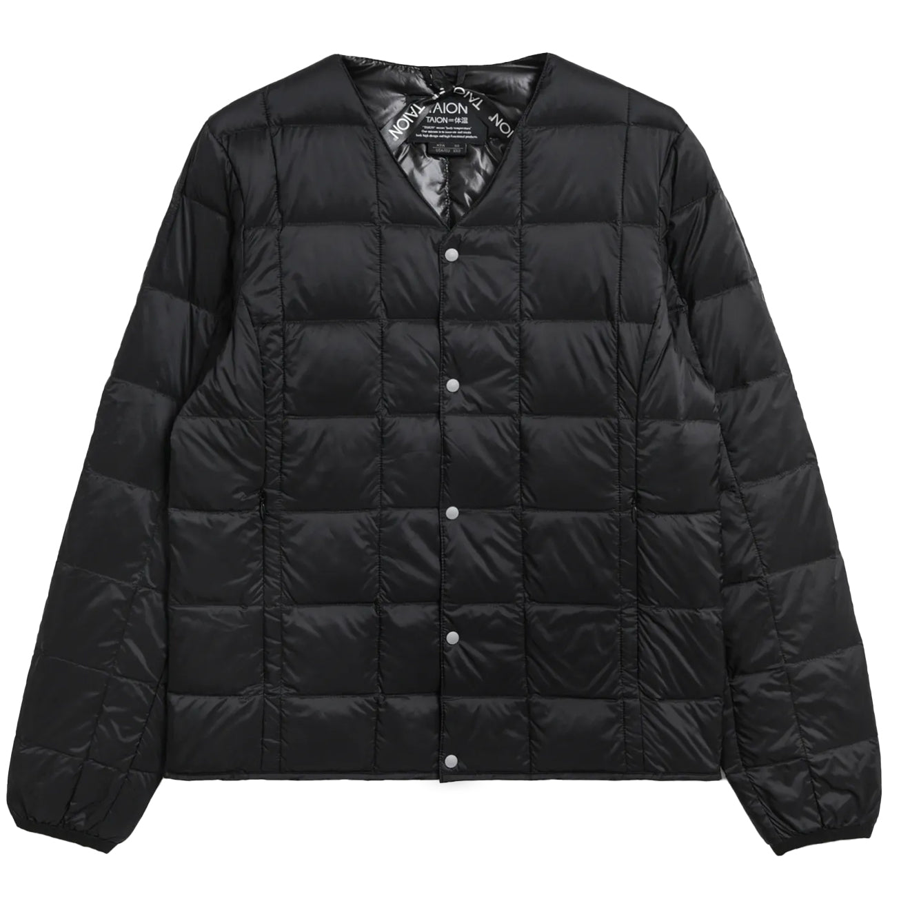 Taion V Neck Button Down Jacket Black - Parasol Store