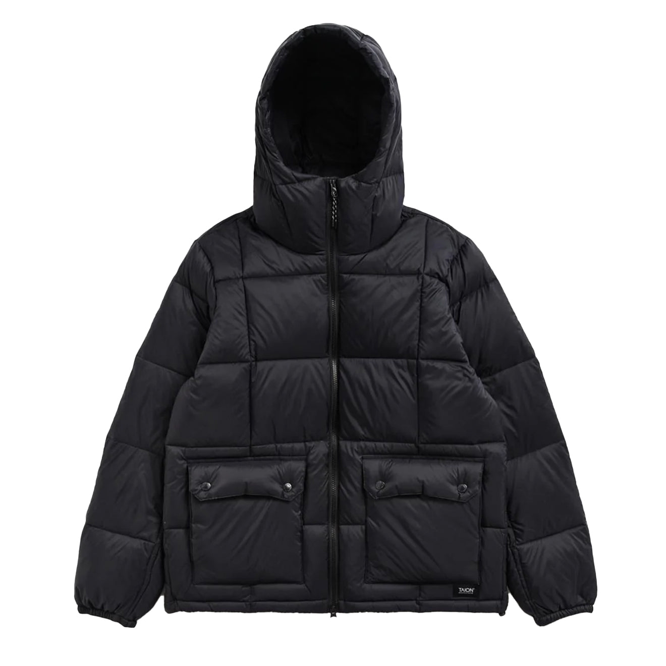 Taion Volume Hood Down Jacket Black - Parasol Store