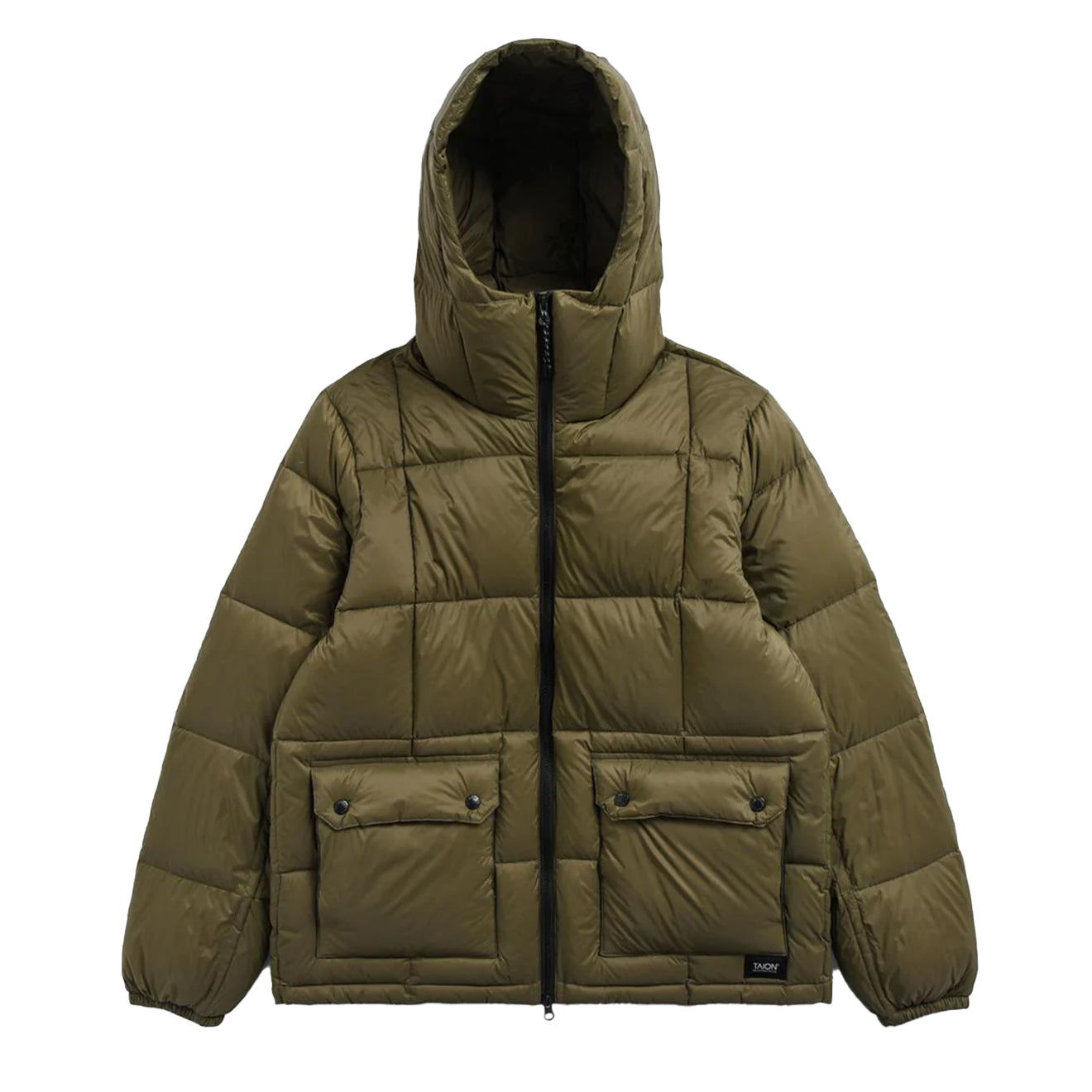 Taion Volume Hood Down Jacket Olive - Parasol Store