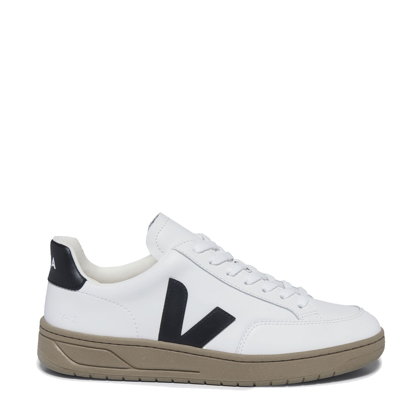 Veja V-12 Leather Extra White / Black / Dune - Parasol Store