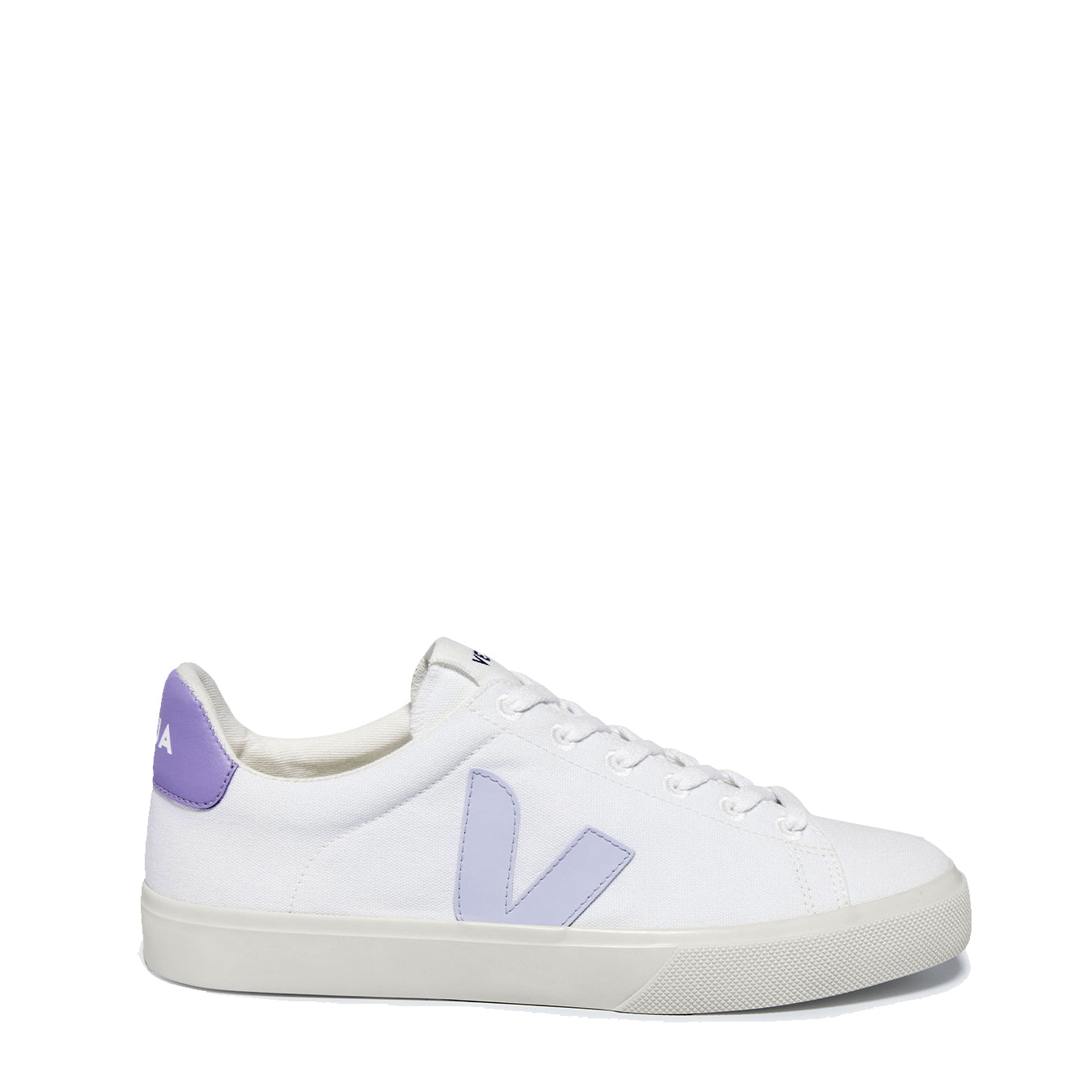 Veja Womens Campo Canvas Trainer White Swan Lavande - Parasol Store