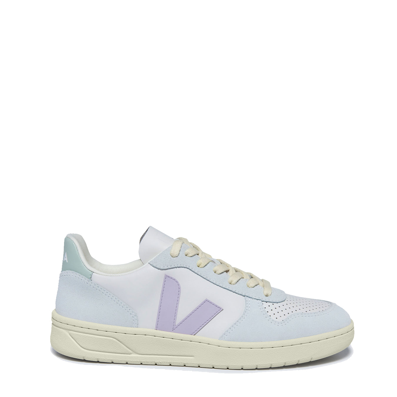 Veja Womens V-10 Leather Gravel Parme Menthol - Parasol Store