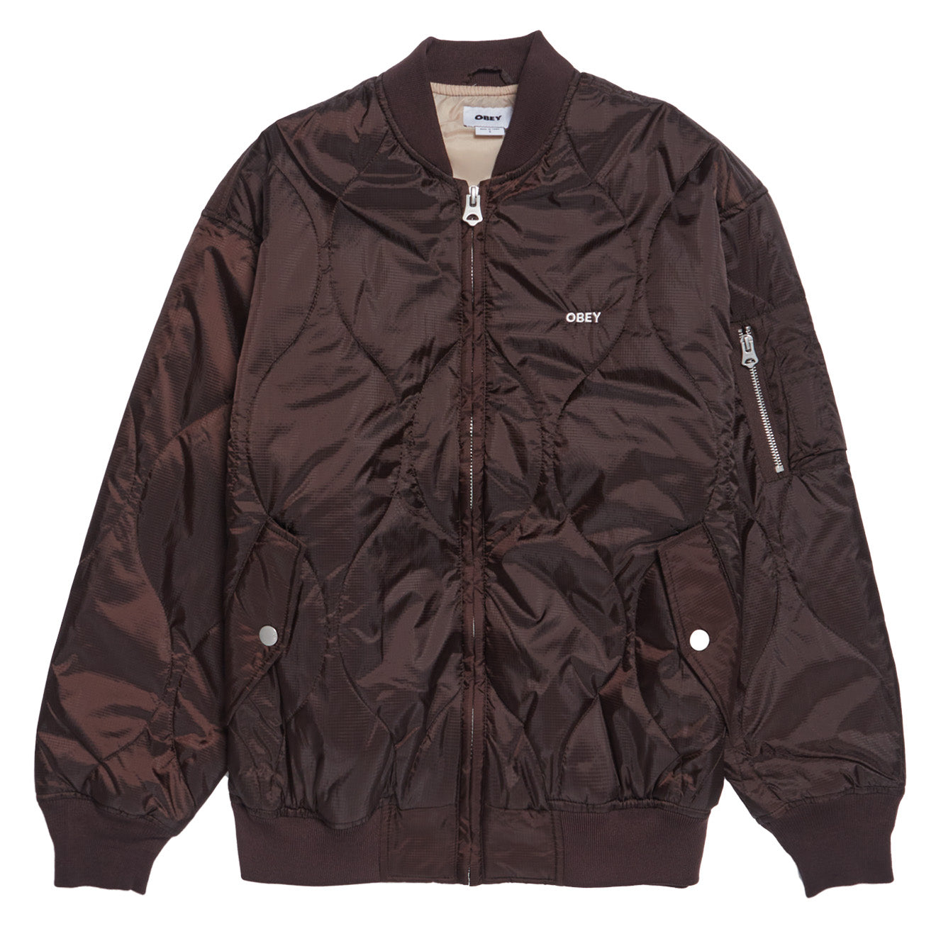 Obey Womens Daybreak MA-1 Bomber Java Brown Obey