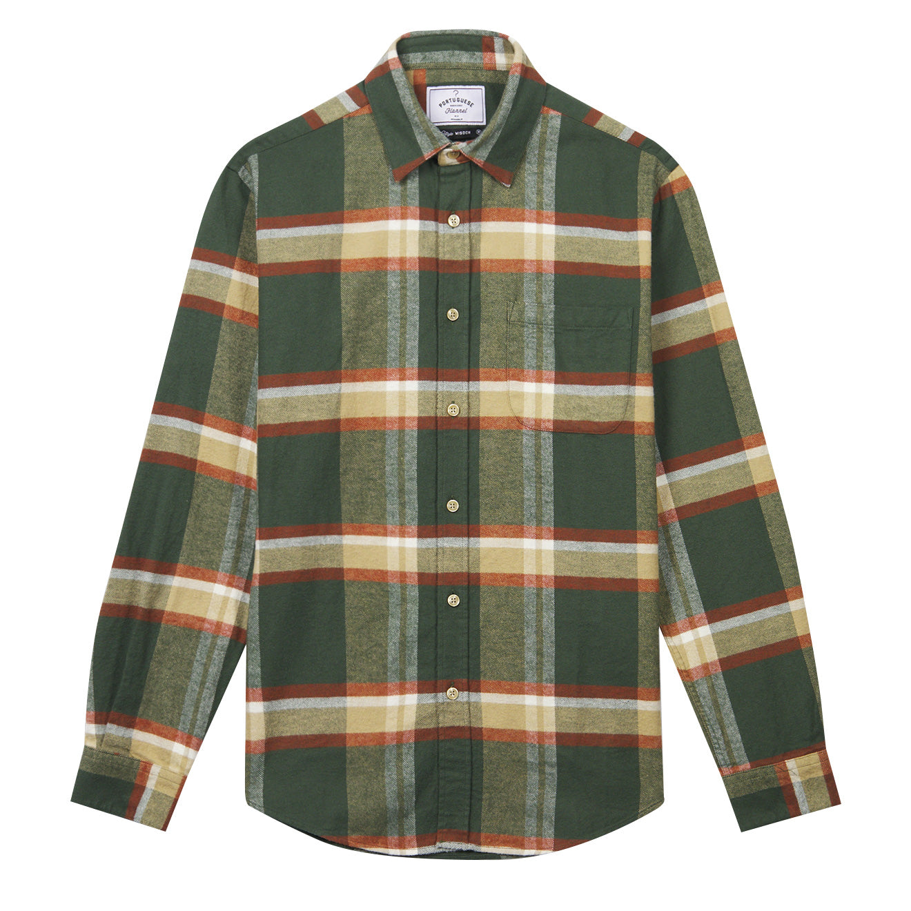 Portuguese Flannel Farm Shirt Green / Orange Portuguese Flannel