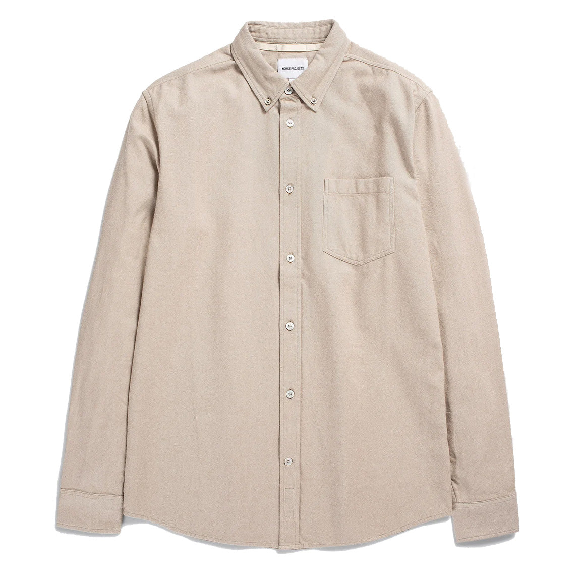 Norse Projects Anton Brushed Flannel Shirt Utility Khaki Norse Projects