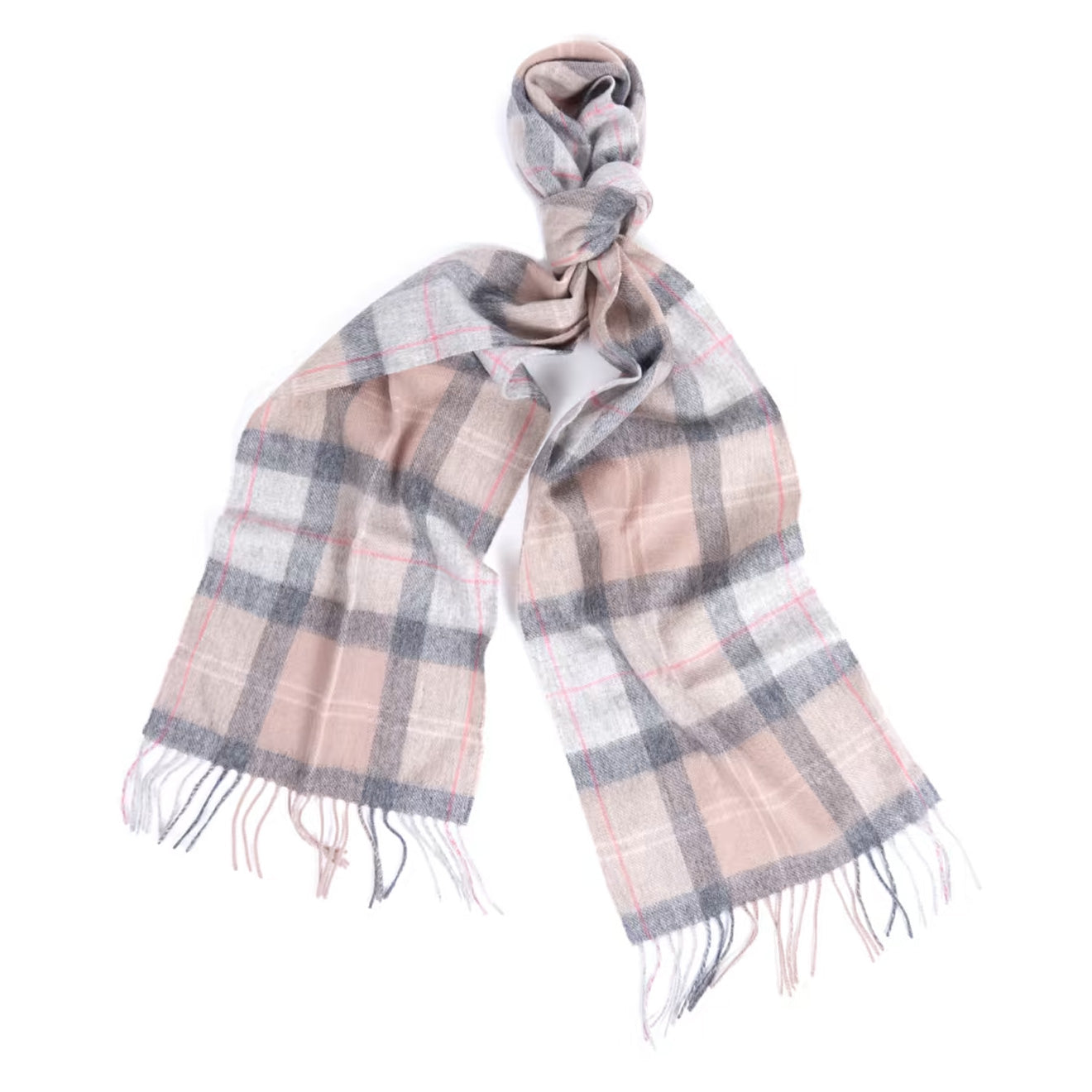 Barbour Womens Tartan Scarf Taupe / Pink Barbour